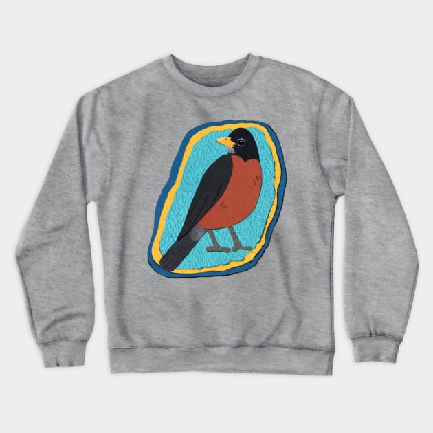 Paper craft robin Crewneck Sweatshirt by Black Squirrel CT